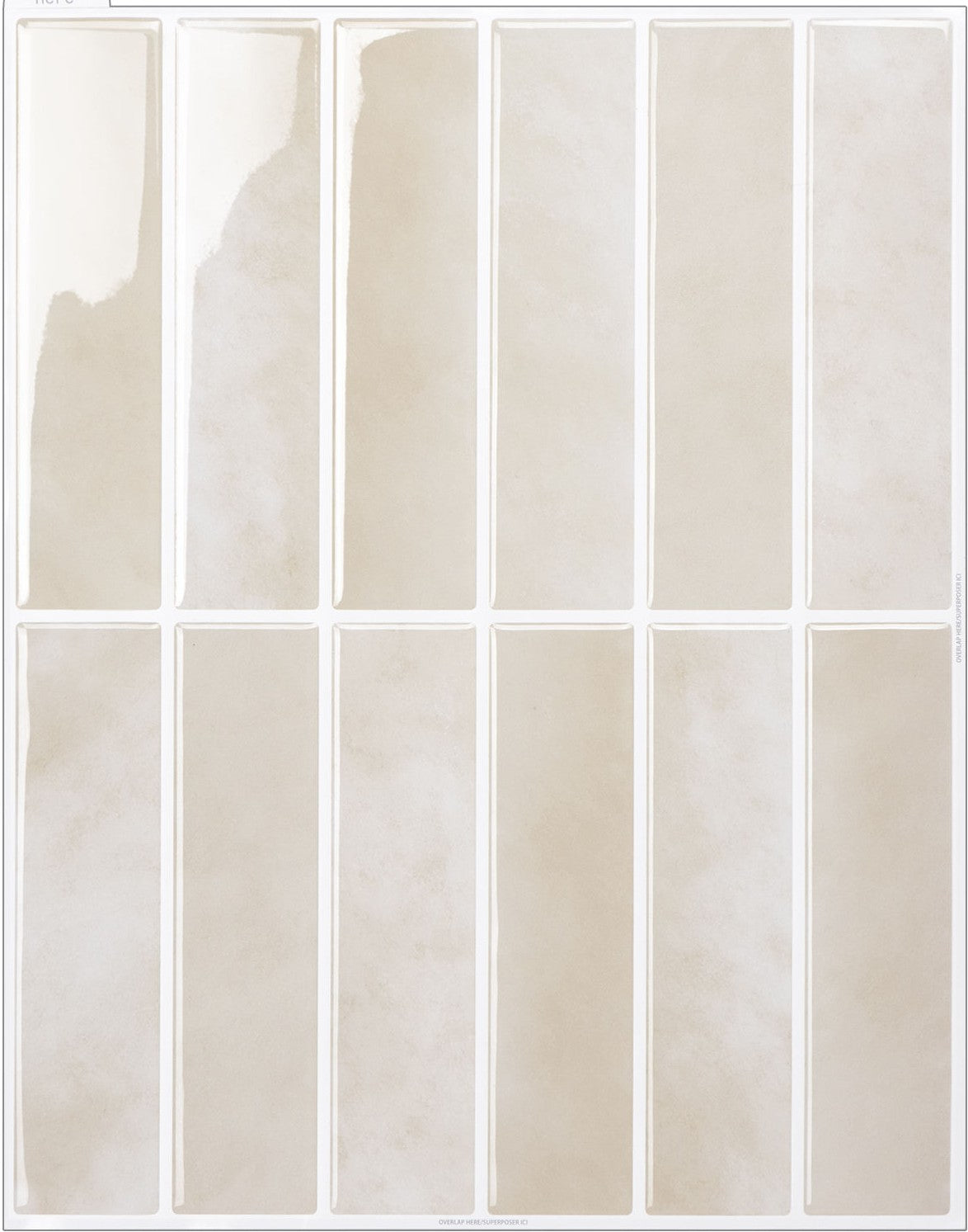 Fjord Reflection T80824 Vinterdimma – vit 3D vinyl kakelplatta 30,5×30,5 cm 5 ark