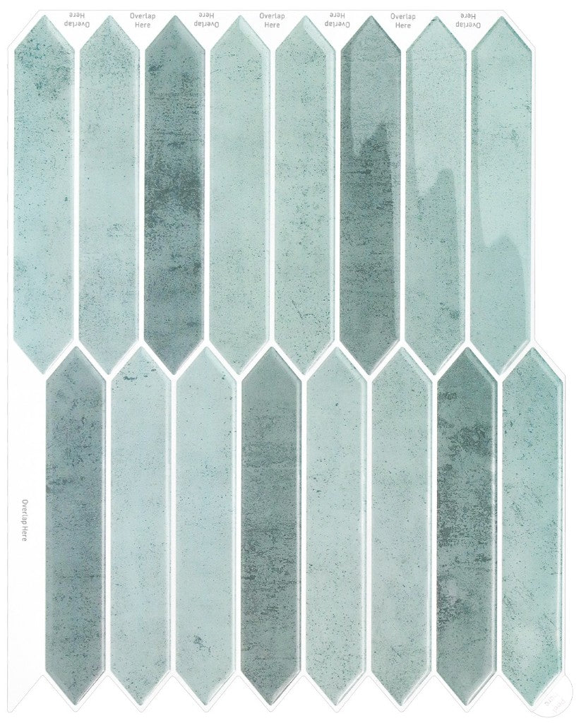 Linear North T80853 Isglacier – blå linjär 3D vinyl kakelplatta 29×22,86 cm 5 ark