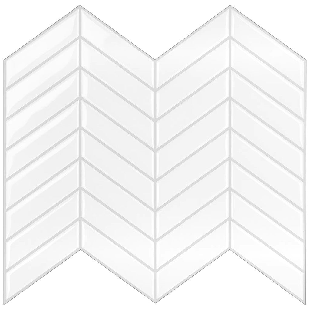 Nordic Elements T80052 Polarnatt Vit – vit 3D vinyl geometrisk kakelplatta 30×30 cm