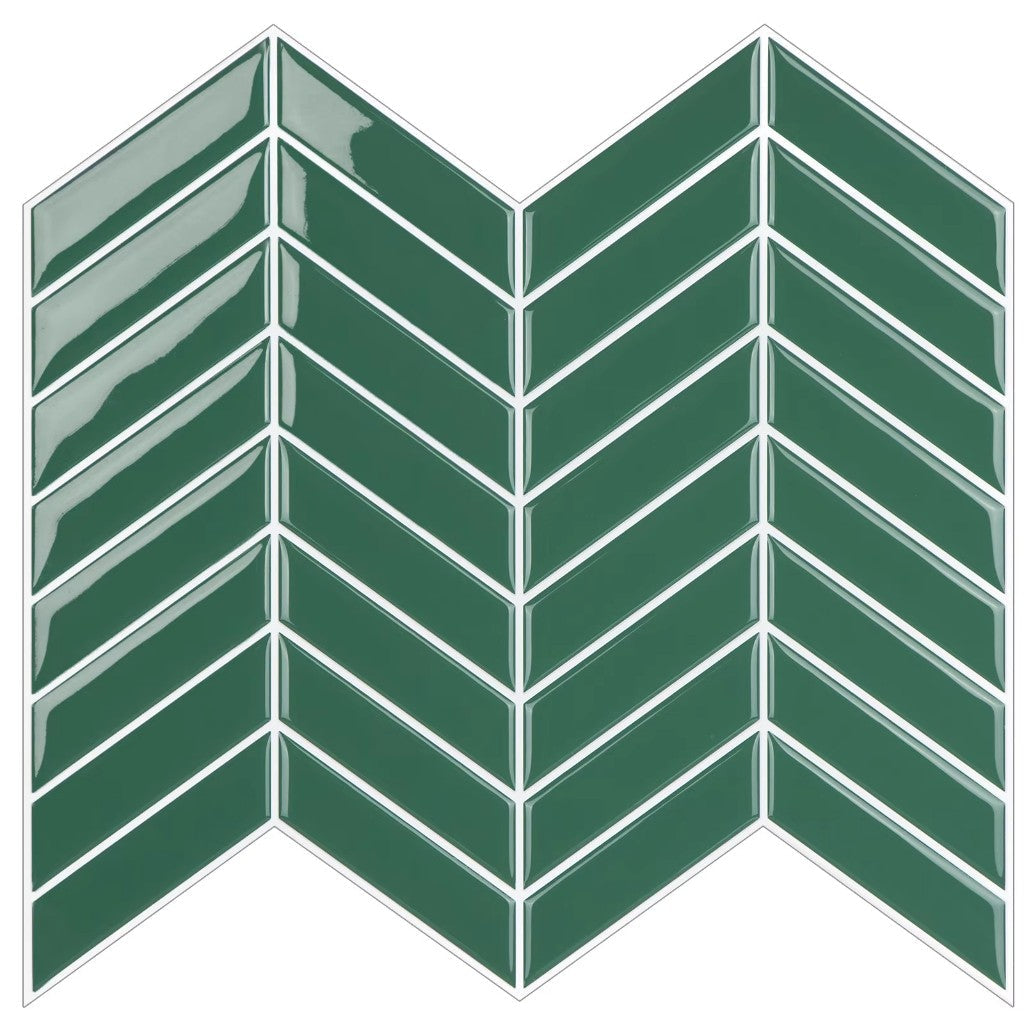 Nordic Elements T80526 Djup Fjordgrön – grön 3D vinyl geometrisk kakelplatta 30×30 cm