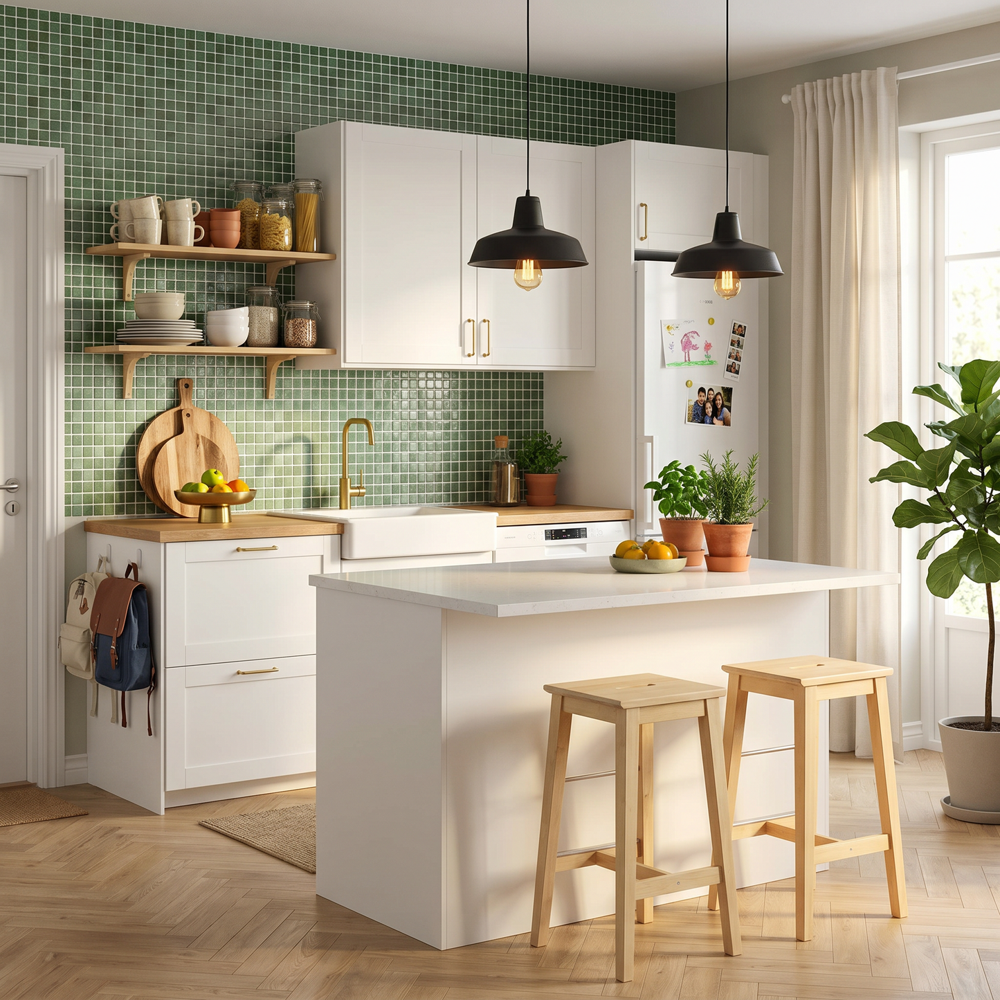 Nordic Mosaik Glaciärvit vit mosaikkakel kök backsplash – skandinavisk 3D vinyl mosaik