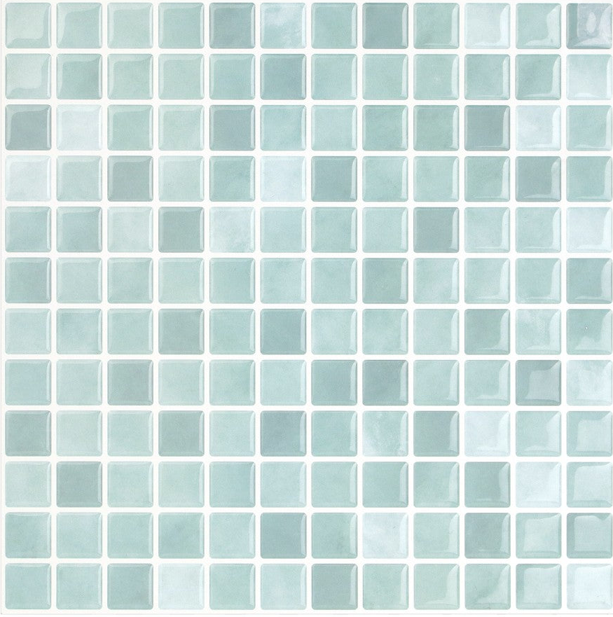 Nordic Mosaik T80242 Ishavsblå – blå 3D vinyl mosaik kakelplatta 30×30 cm 5 ark
